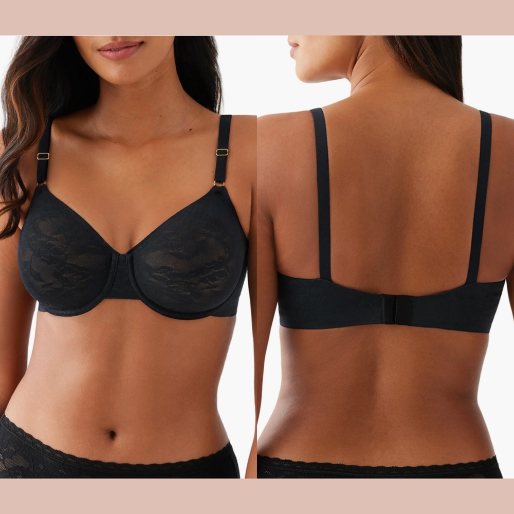NEW $72 Wacoal [ 34G US ] High Profile Underwire Unlined Bra Black‎ #U1838